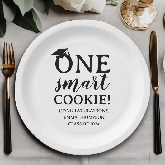 Assiettes En Carton Un Cookie Intelligent Classe De 2024 Graduation