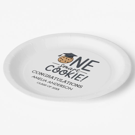 Assiettes En Carton Un cookie intelligent Classe de Graduation de (Angle)
