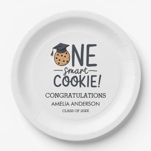 Assiettes En Carton Un cookie intelligent Classe de Graduation de (Devant)