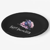 Assiettes En Carton Un Corbeau noir sur une branche Illustration Hallo (Angle)