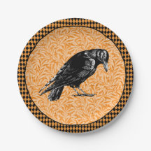 Un Corbeau ou Corbeau Halloween orange et noir