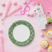 Assiettes En Carton Un damas à fleurs antique (Fête)