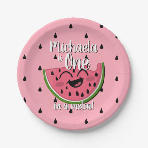Assiettes En Carton Un dans le Melon Watermelon Cute Pink Premier anni
