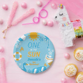 Assiettes En Carton Un dans le Sun Pool Fête Anniversaire Garçon été (Fête)