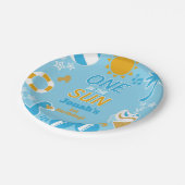 Assiettes En Carton Un dans le Sun Pool Fête Anniversaire Garçon été (Angle)