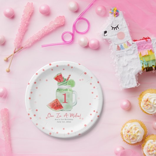 Assiettes En Carton Un dans Melon fête d'anniversaire Watermelon Smoot (Fête)
