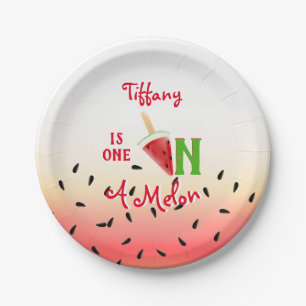 Assiettes En Carton Un Dans Un Fruit De Pâturage De Melon