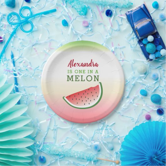 Assiettes En Carton Un dans un Melon 1er anniversaire (Fête)