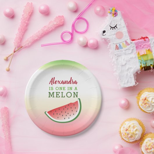 Assiettes En Carton Un dans un Melon 1er anniversaire (Fête)