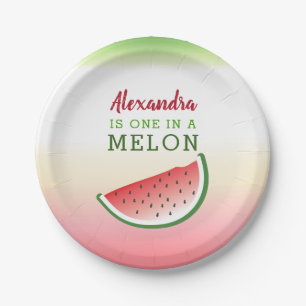 Assiettes En Carton Un dans un Melon 1er Anniversaire