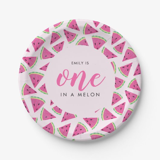 Assiettes En Carton Un dans un melon 1er anniversaire (Devant)