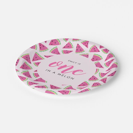 Assiettes En Carton Un dans un melon 1er anniversaire (Angle)