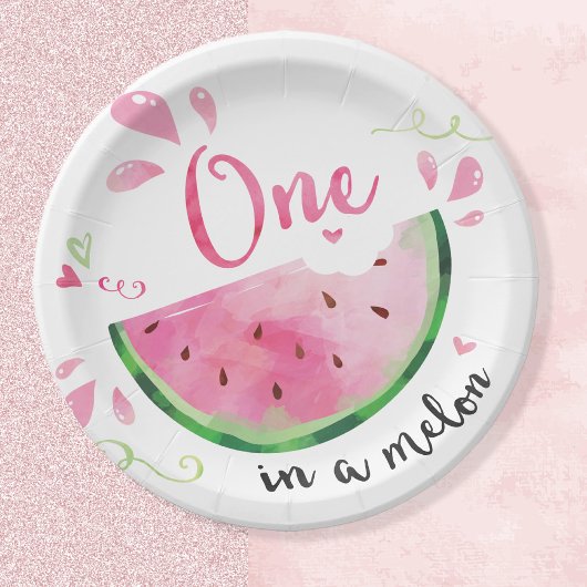 Assiettes En Carton Un dans un Melon Anniversaire Plaques papier