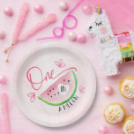 Assiettes En Carton Un dans un Melon Birthday Watermelon<br><div class="desc">Un dans une pastèque Melon plaques de fête d'anniversaire</div>