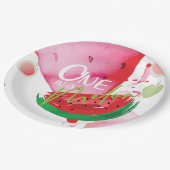 Assiettes En Carton Un dans un Melon mignon été (Angle)