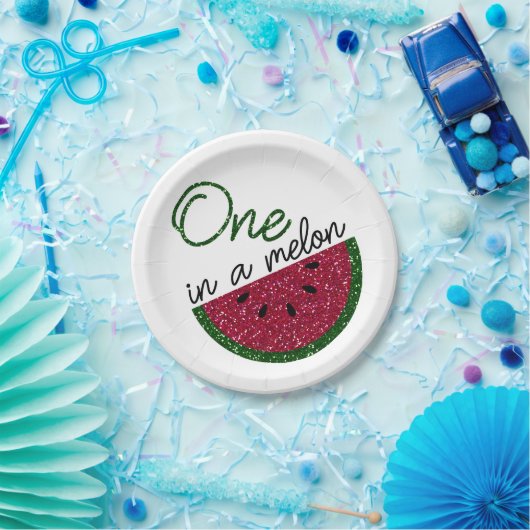 Assiettes En Carton un dans un melon, parties scintillant pastèque (Fête)