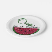 Assiettes En Carton un dans un melon, parties scintillant pastèque (Angle)
