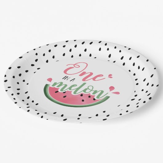 Assiettes En Carton Un dans un Melon Watermelon Premier anniversaire (Angle)