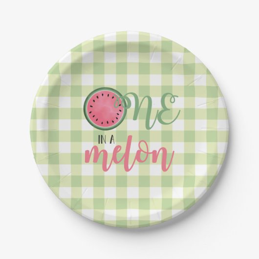 Assiettes En Carton Un dans un Melon Watermelon Premier anniversaire (Devant)