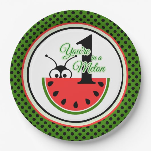 Assiettes En Carton Un dans une fourmi de pique-nique melon avec pastè (Devant)