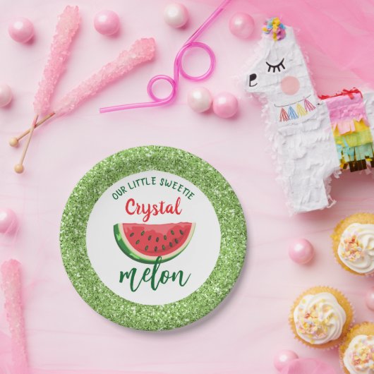 Assiettes En Carton Un dans une Parties scintillant Melon Watermelon P (Fête)