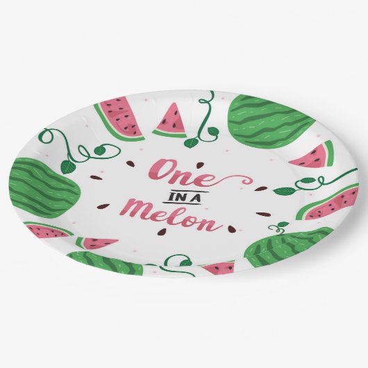 Assiettes En Carton Un Dans Une Plaque D'Anniversaire De Melon (Angle)