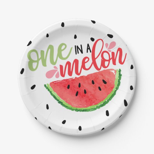 Assiettes En Carton Un dans une plaque de papier de pastèque Melon - R (Devant)