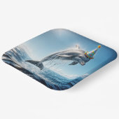 Assiettes En Carton Un dauphin d'anniversaire qui sort de l'eau (Angulaire)