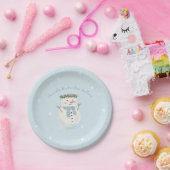 Assiettes En Carton Un derland Winter Bash Cute Snowman et Snowflake (Fête)