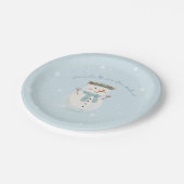 Assiettes En Carton Un derland Winter Bash Cute Snowman et Snowflake (Angle)