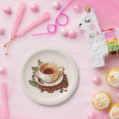 Assiettes En Carton Un désert de café mignon (Fête)