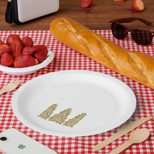 Assiettes En Carton Un design floral symétrique et vibrant présentant 