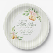 Assiettes En Carton Un doux Baby shower d'aquarelle Little Pear Pastel (Devant)