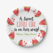 Assiettes En Carton Un doux Baby shower de pastèque pour petite fille (Devant)