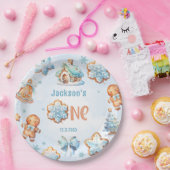 Assiettes En Carton Un doux Cookie Boy Noël 1 anniversaire (Fête)
