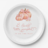 Assiettes En Carton Un doux petit Baby shower Citrouille rose Bow (Devant)