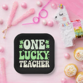 Assiettes En Carton Un enseignant chanceux St patrick rétro Super ense (Fête)