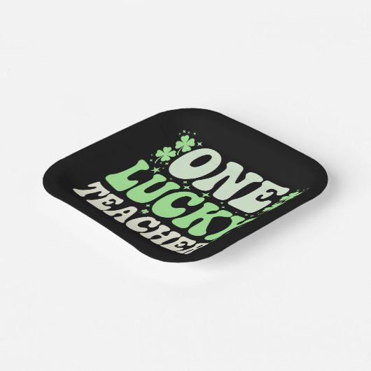 Assiettes En Carton Un enseignant chanceux St patrick rétro Super ense (Angulaire)