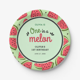 Assiettes En Carton Un été Melon Pastèque 1er Anniversaire