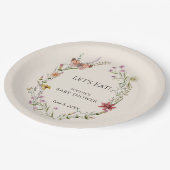 Assiettes En Carton Un fleur sauvage Souhaite Un Baby shower En Fleur (Angle)