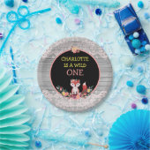 Assiettes En Carton UN Fox mignon sauvage de ęr anniversaire et fleurs (Fête)