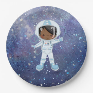 Assiettes En Carton Un garçon astronaute Espace extra-atmosphérique