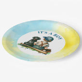 Assiettes En Carton Un garçon | Baby shower À Thème De Baseball (Angle)