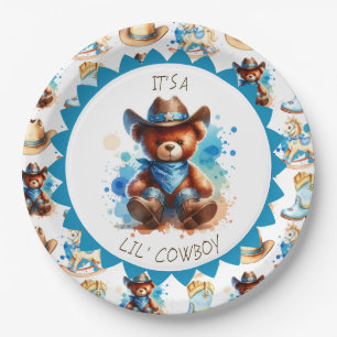 Assiettes En Carton Un garçon Le Baby shower du garçon Cowboy Teddy