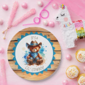 Assiettes En Carton Un garçon | Le Baby shower du garçon Cowboy Teddy (Fête)
