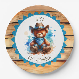 Assiettes En Carton Un garçon Le Baby shower du garçon Cowboy Teddy