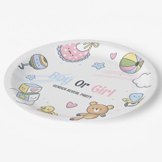 Assiettes En Carton Un Garçon Ou Une Fille Jolie Eléphant Révélation D (Angle)