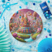 Assiettes En Carton Un gâteau d'anniversaire de Candyland (Fête)