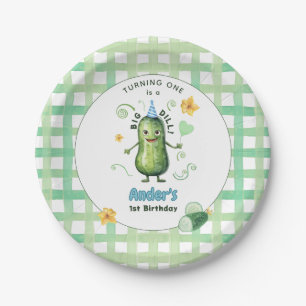 Assiettes En Carton Un Gros Cornichon Anniversaire Un An Bleu
