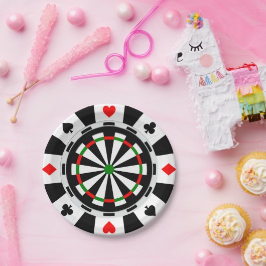 Assiettes En Carton Un jeu classique de fléchettes de poker style Chip (Fête)